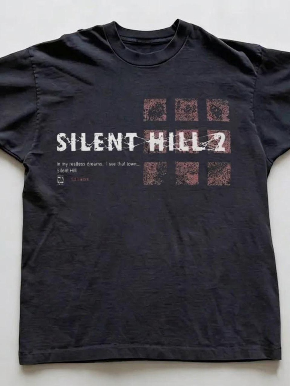 Gildan Black Silent Hill 2 Graphic Tee with Red Accents